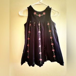 Navy blue embroidered corduroy flower jumper